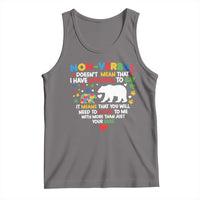Autism Awareness Tank Top Non Verbal Doesn't Mean That I Have Nothing To Say Puzzle Bear