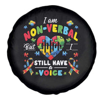 I Am Non Verbal But I Still Have A Voice Autism Awareness Spare Tire Cover Heart Puzzle