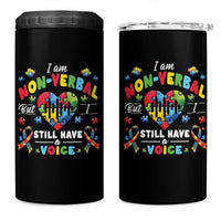 I Am Non Verbal But I Still Have A Voice Autism Awareness 4 in 1 Can Cooler Tumbler Heart Puzzle