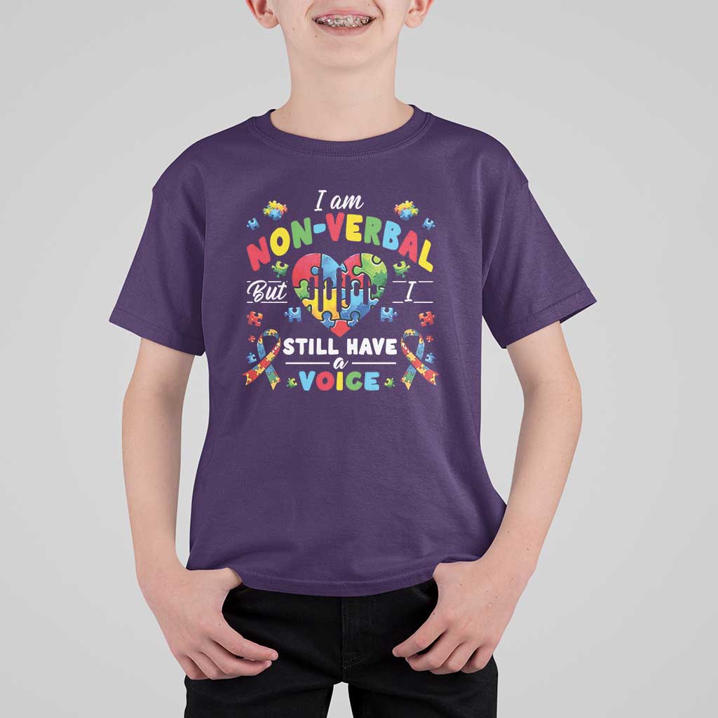 I Am Non Verbal But I Still Have A Voice Autism Awareness T Shirt For Kid Heart Puzzle