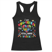 I Am Non Verbal But I Still Have A Voice Autism Awareness Racerback Tank Top Heart Puzzle