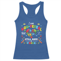 I Am Non Verbal But I Still Have A Voice Autism Awareness Racerback Tank Top Heart Puzzle