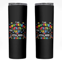 I Am Non Verbal But I Still Have A Voice Autism Awareness Skinny Tumbler Heart Puzzle
