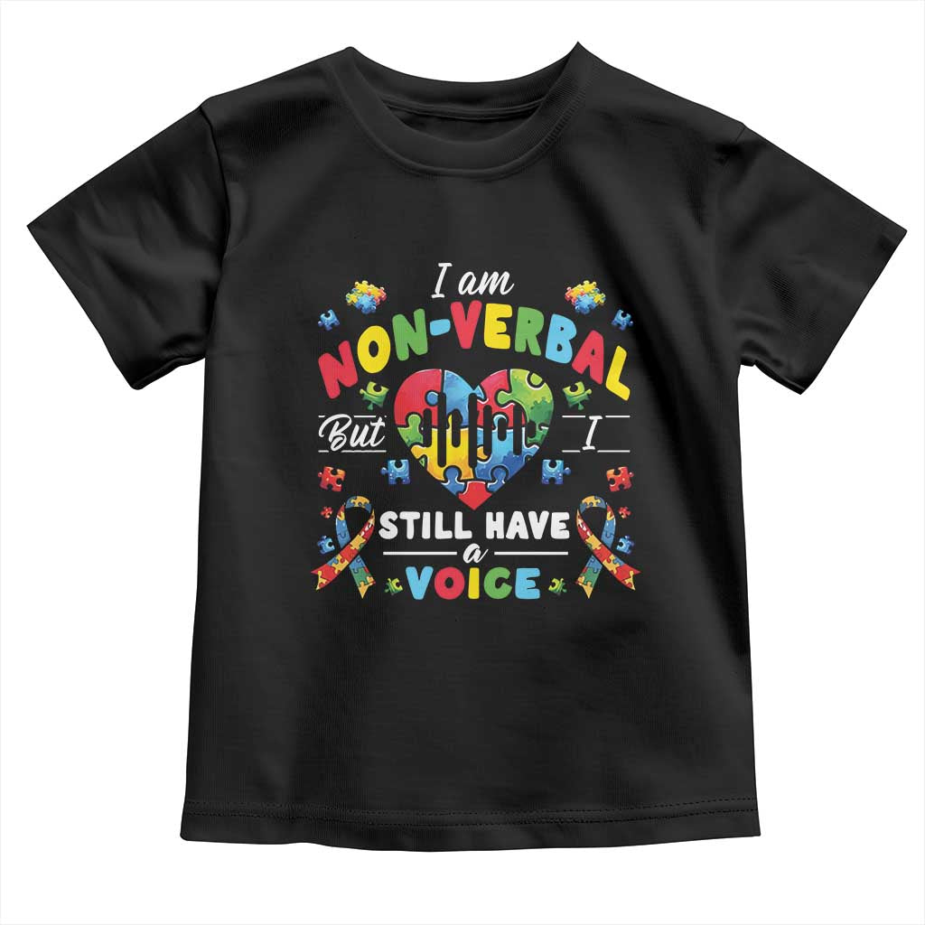 I Am Non Verbal But I Still Have A Voice Autism Awareness Toddler T Shirt Heart Puzzle