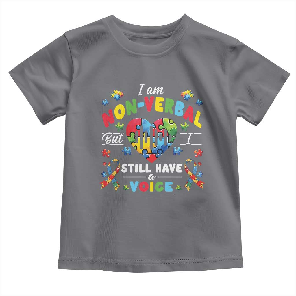 I Am Non Verbal But I Still Have A Voice Autism Awareness Toddler T Shirt Heart Puzzle