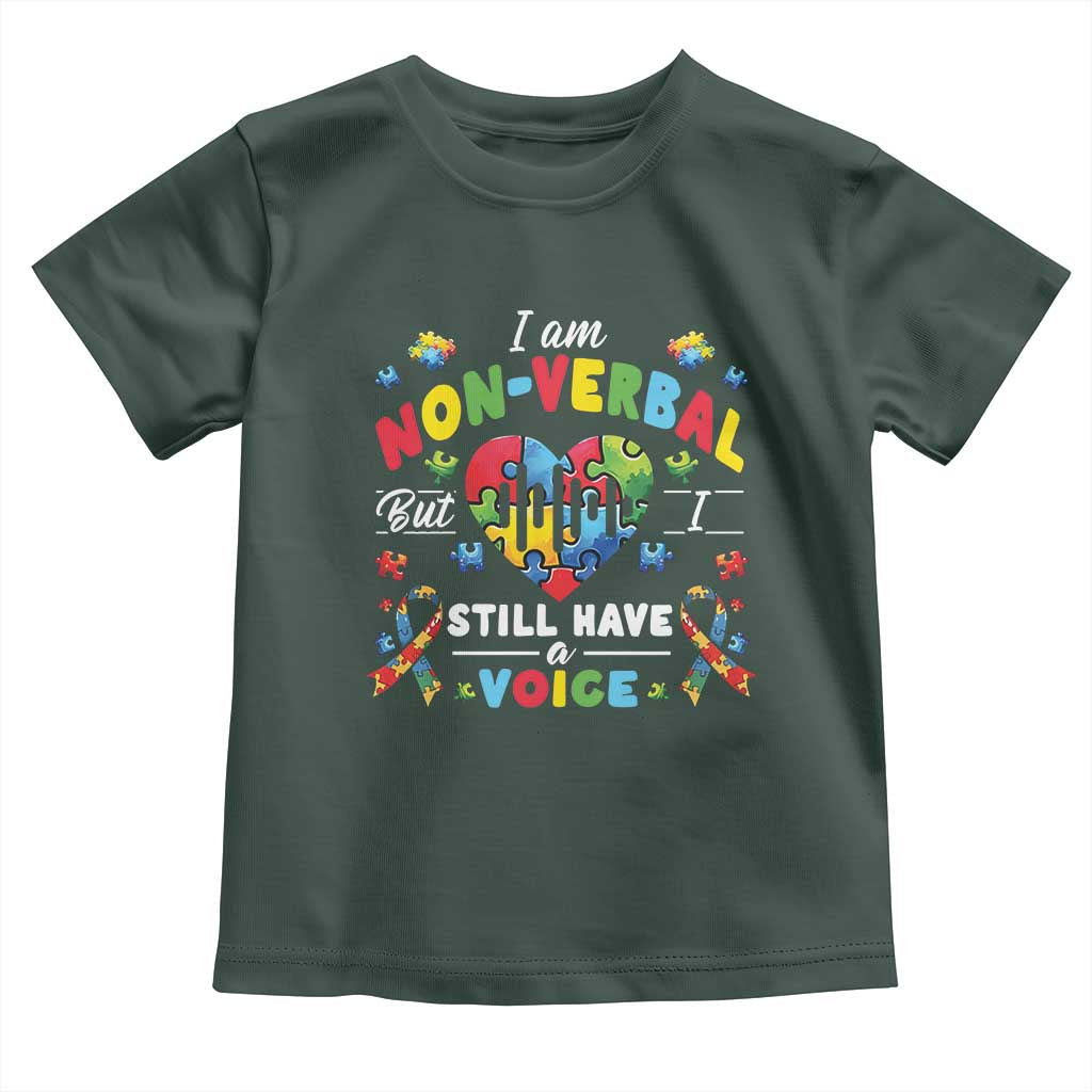 I Am Non Verbal But I Still Have A Voice Autism Awareness Toddler T Shirt Heart Puzzle