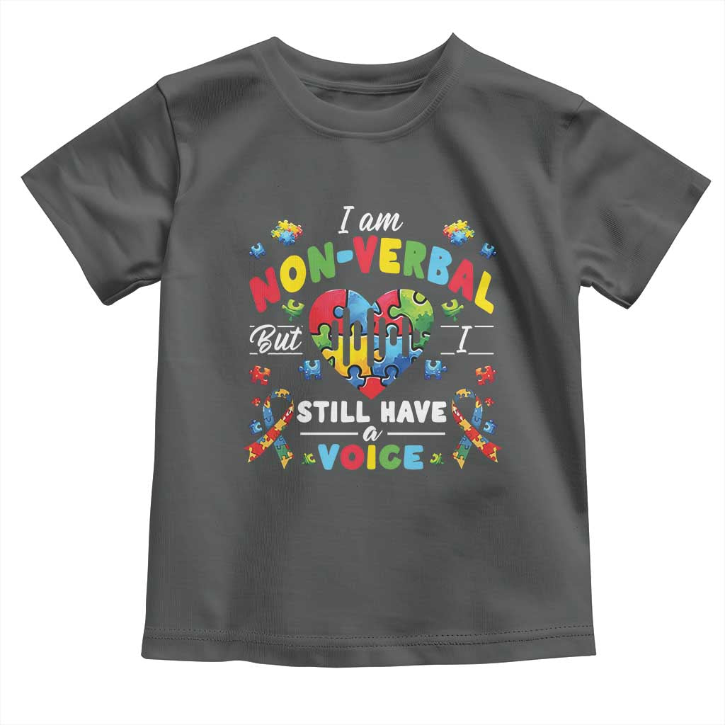 I Am Non Verbal But I Still Have A Voice Autism Awareness Toddler T Shirt Heart Puzzle