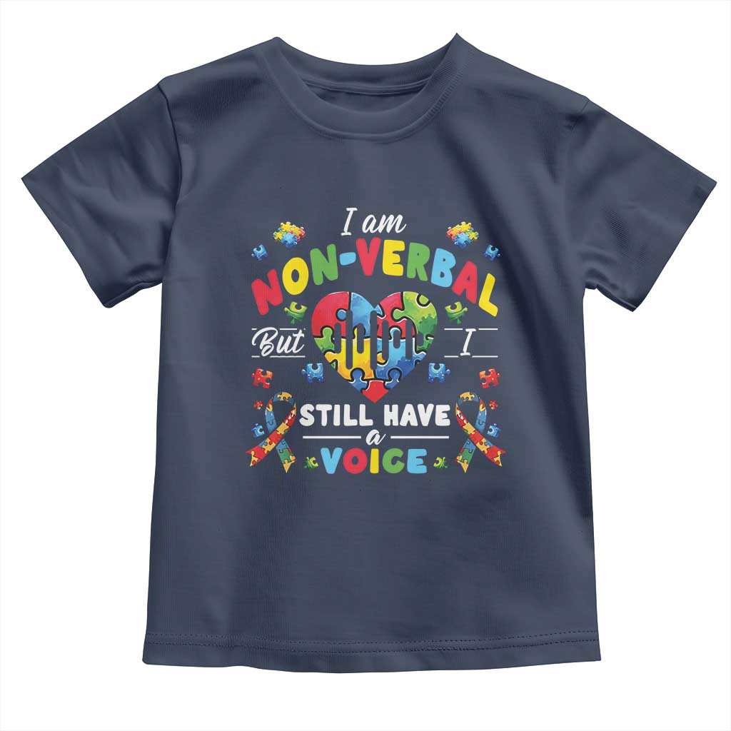 I Am Non Verbal But I Still Have A Voice Autism Awareness Toddler T Shirt Heart Puzzle