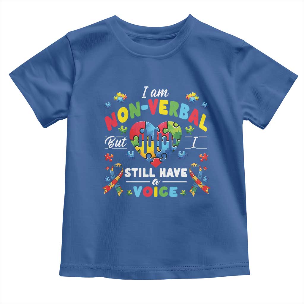 I Am Non Verbal But I Still Have A Voice Autism Awareness Toddler T Shirt Heart Puzzle