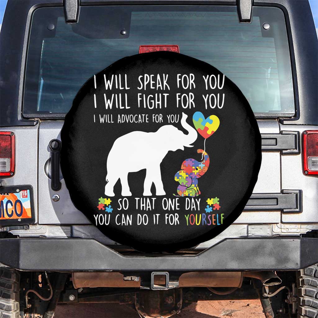 Autism Awareness Mom Spare Tire Cover I Will Speak Fight Advocate For You So That You Can Do It For Yourself