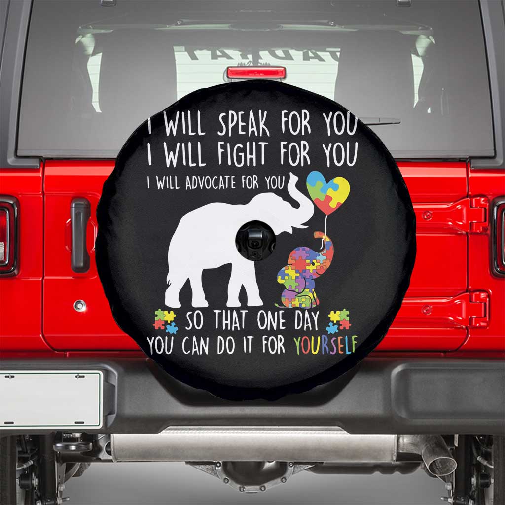 Autism Awareness Mom Spare Tire Cover I Will Speak Fight Advocate For You So That You Can Do It For Yourself