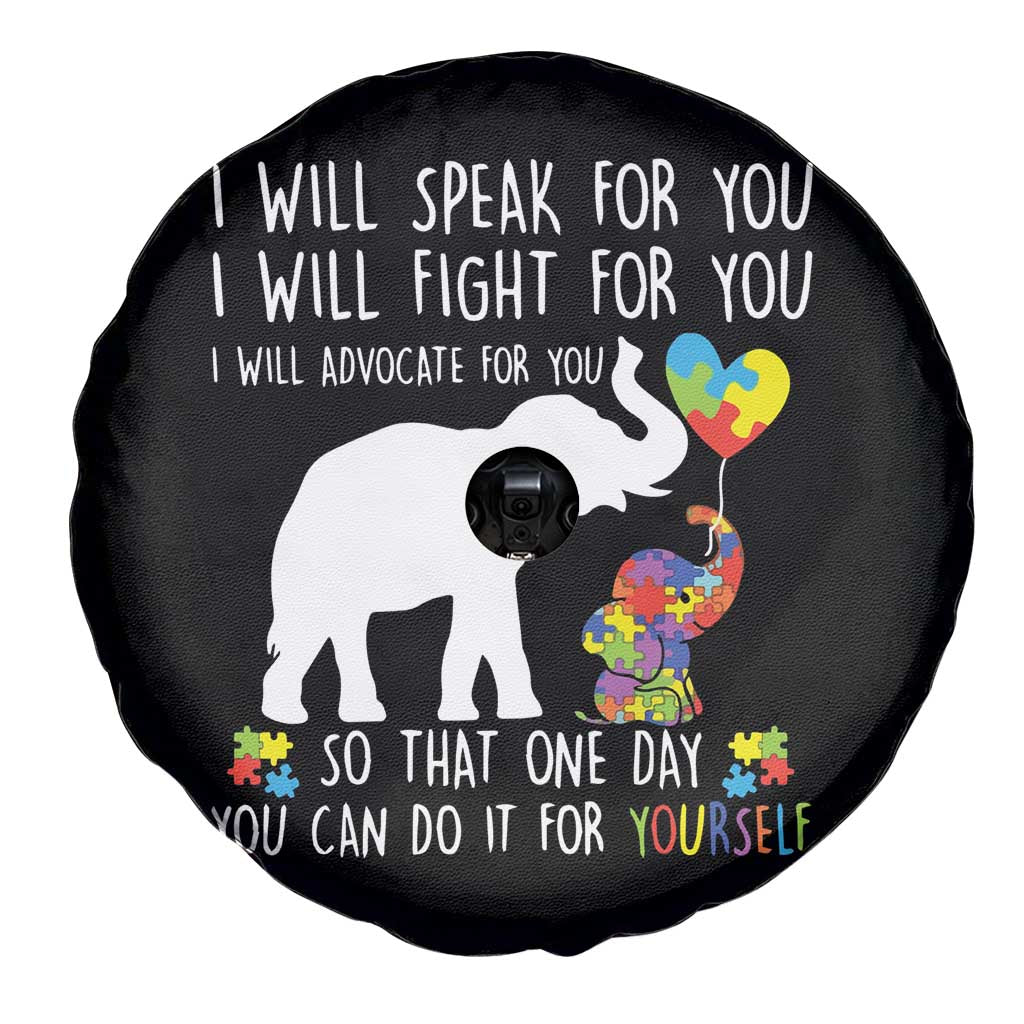 Autism Awareness Mom Spare Tire Cover I Will Speak Fight Advocate For You So That You Can Do It For Yourself