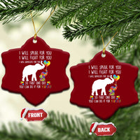 Autism Awareness Mom Ceramic Ornament I Will Speak Fight Advocate For You So That You Can Do It For Yourself
