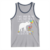 Autism Awareness Mom Tank Top I Will Speak Fight Advocate For You So That You Can Do It For Yourself