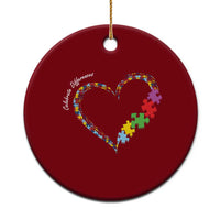 Autism Awareness Celebrate Differences Ceramic Ornament Love Heart Puzzle Pieces