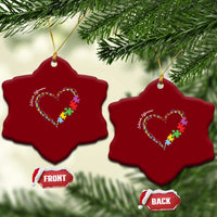 Autism Awareness Celebrate Differences Ceramic Ornament Love Heart Puzzle Pieces