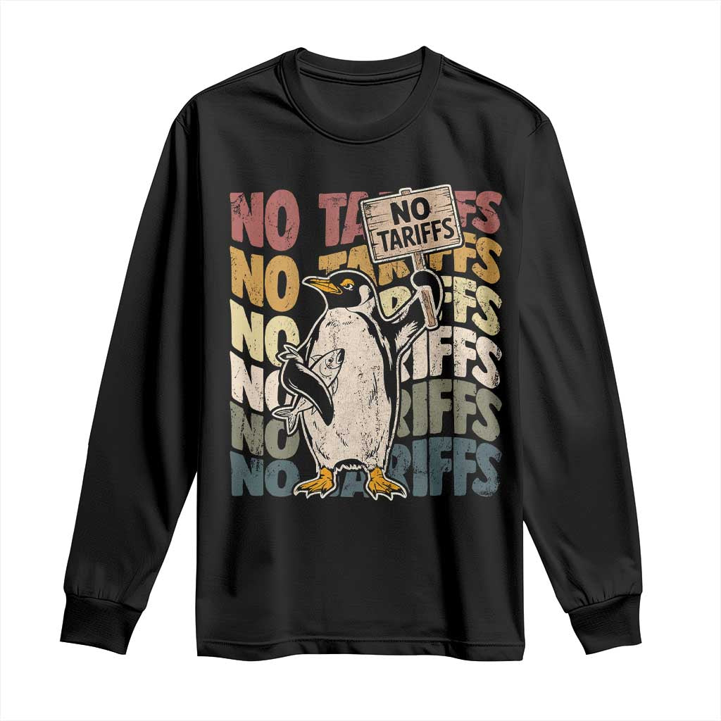 Funny Resist Penguins Long Sleeve Shirt No Tariffs On Penguin