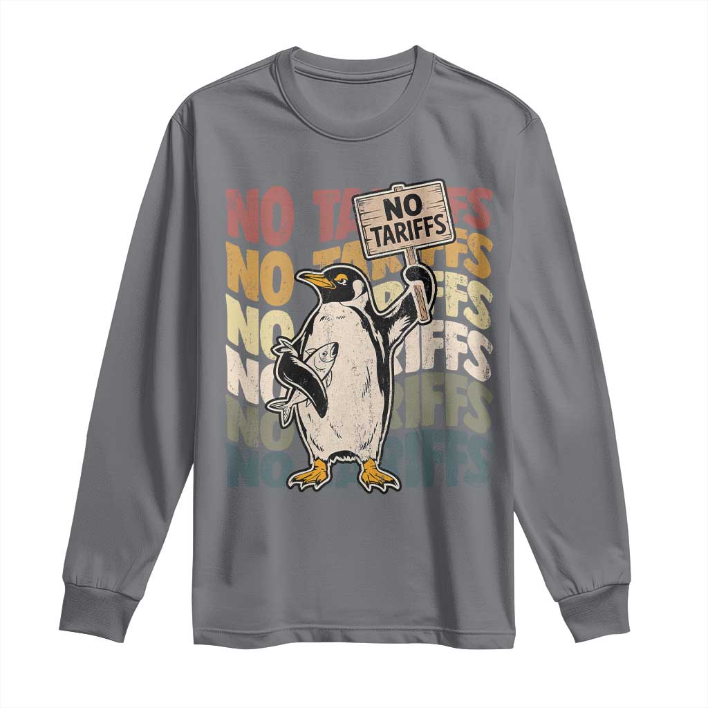 Funny Resist Penguins Long Sleeve Shirt No Tariffs On Penguin