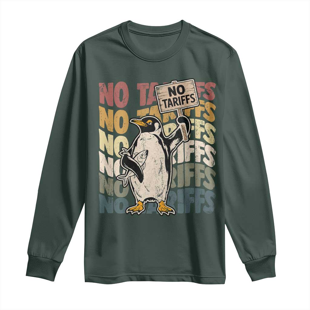 Funny Resist Penguins Long Sleeve Shirt No Tariffs On Penguin