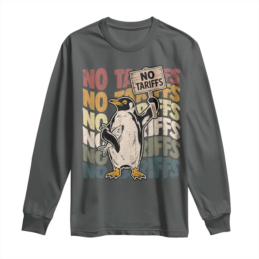 Funny Resist Penguins Long Sleeve Shirt No Tariffs On Penguin