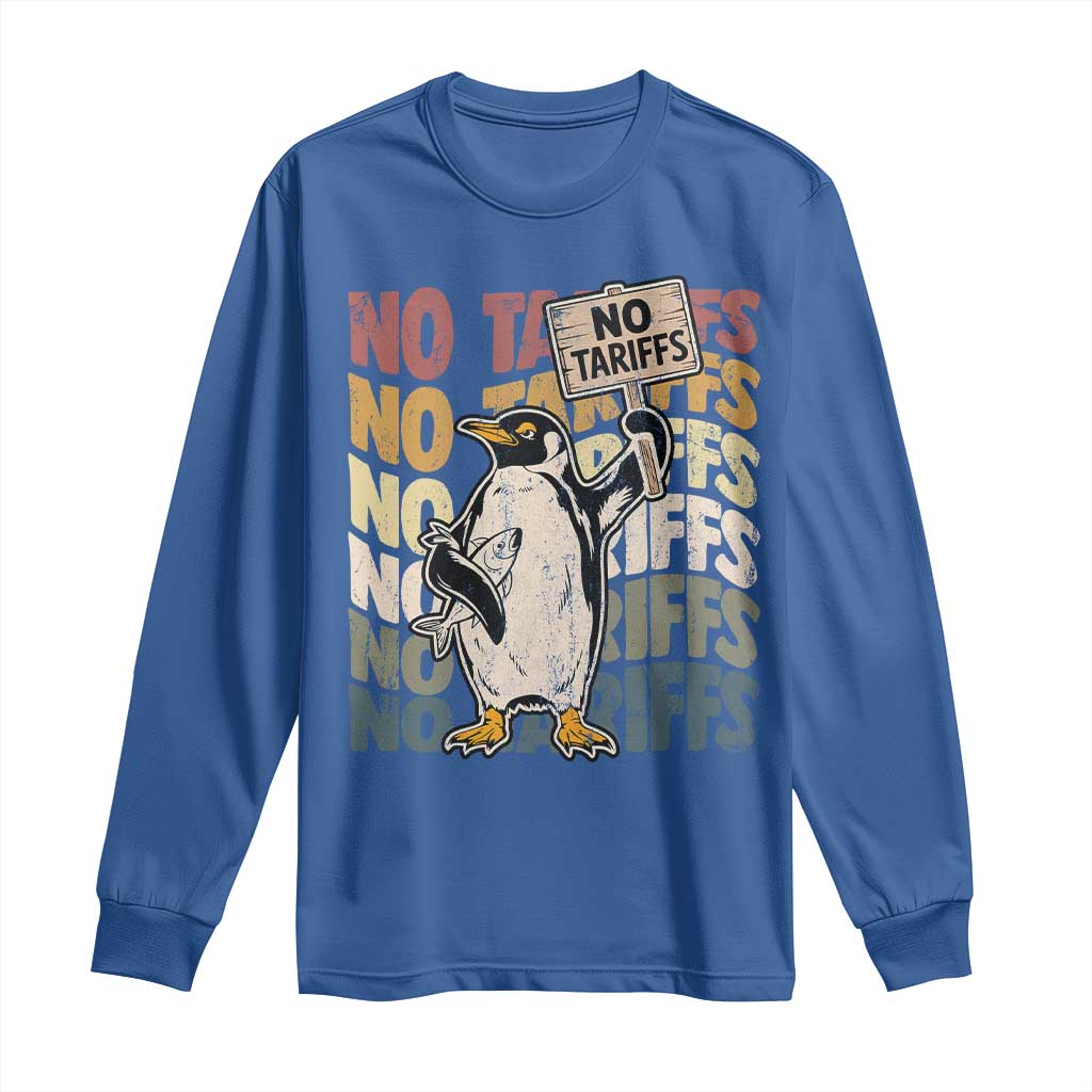 Funny Resist Penguins Long Sleeve Shirt No Tariffs On Penguin