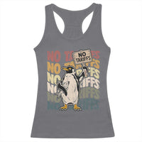 Funny Resist Penguins Racerback Tank Top No Tariffs On Penguin