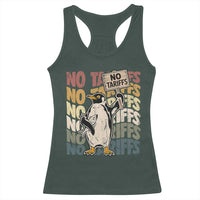 Funny Resist Penguins Racerback Tank Top No Tariffs On Penguin