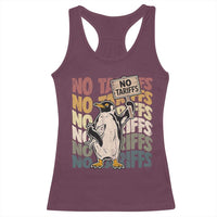 Funny Resist Penguins Racerback Tank Top No Tariffs On Penguin