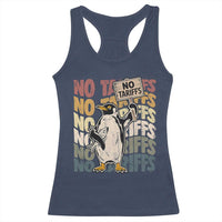 Funny Resist Penguins Racerback Tank Top No Tariffs On Penguin