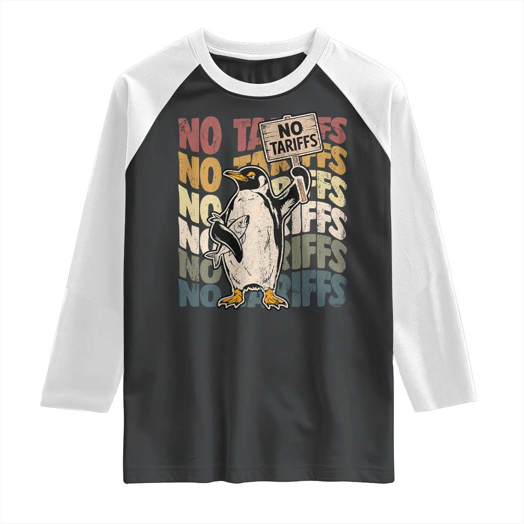 Funny Resist Penguins Raglan Shirt No Tariffs On Penguin