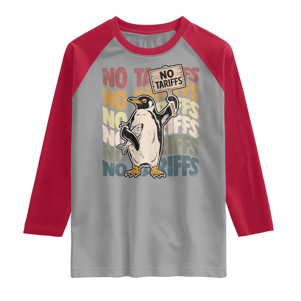 Funny Resist Penguins Raglan Shirt No Tariffs On Penguin