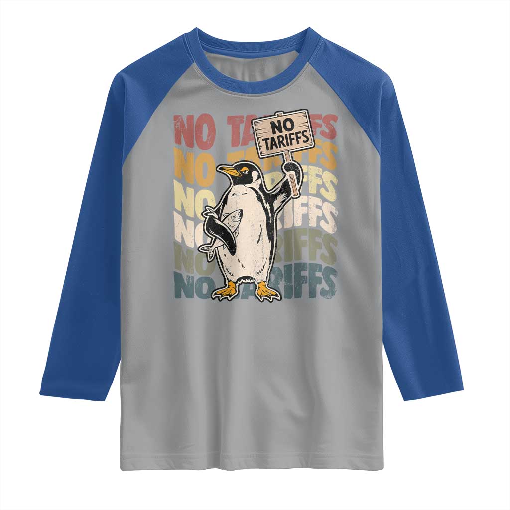 Funny Resist Penguins Raglan Shirt No Tariffs On Penguin