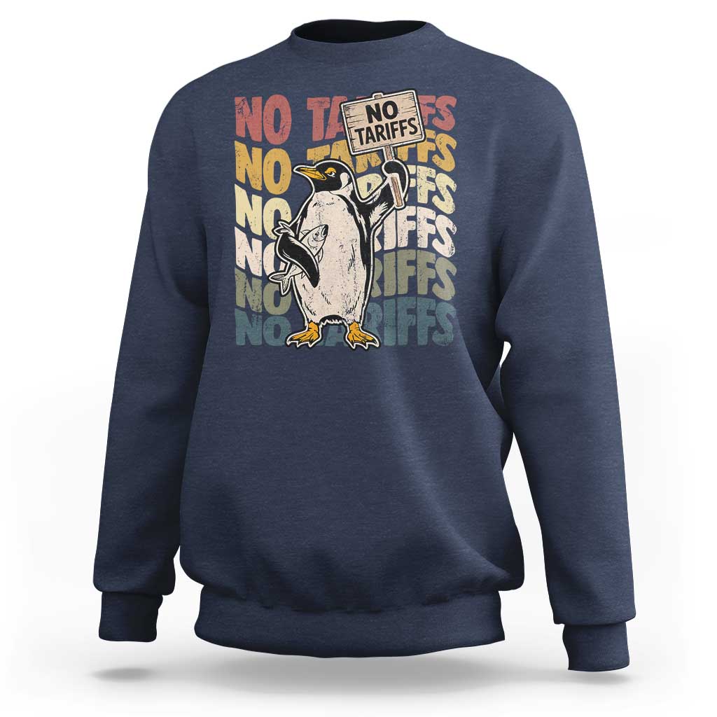 Funny Resist Penguins Sweatshirt No Tariffs On Penguin