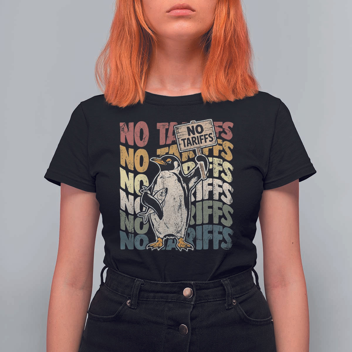 Funny Resist Penguins T Shirt For Women No Tariffs On Penguin