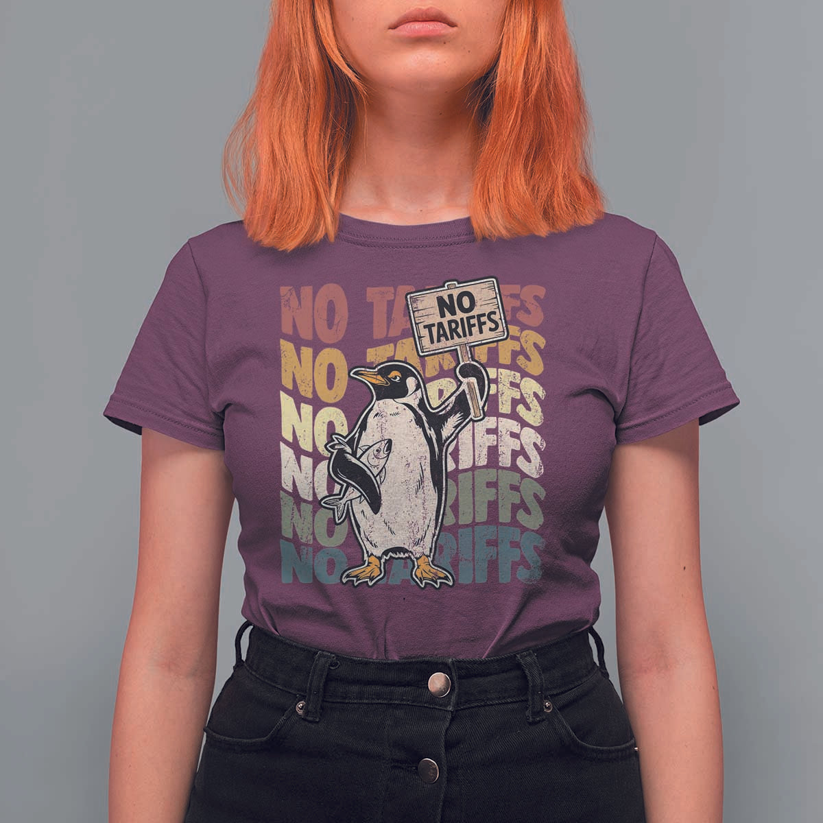Funny Resist Penguins T Shirt For Women No Tariffs On Penguin