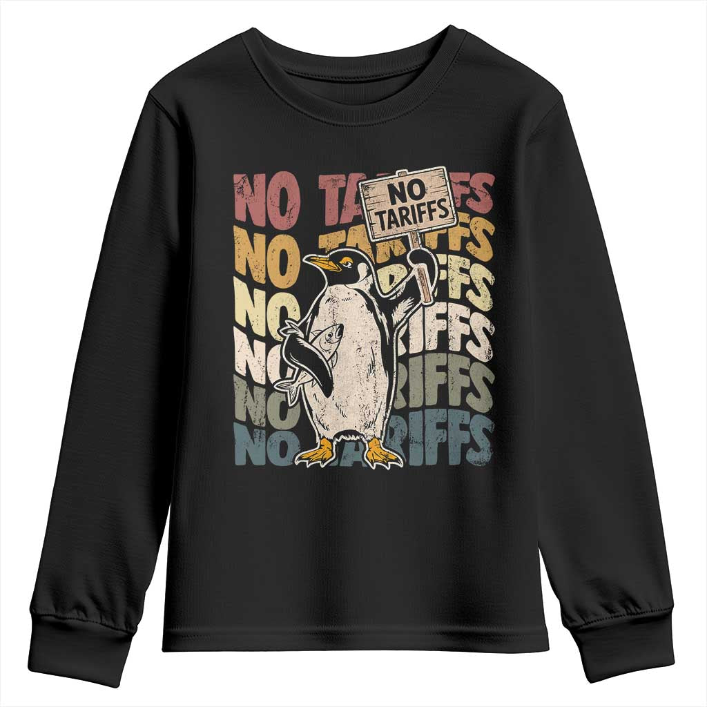 Funny Resist Penguins Youth Sweatshirt No Tariffs On Penguin