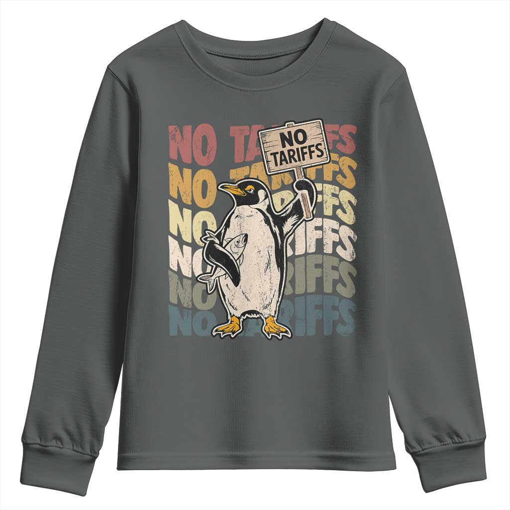 Funny Resist Penguins Youth Sweatshirt No Tariffs On Penguin