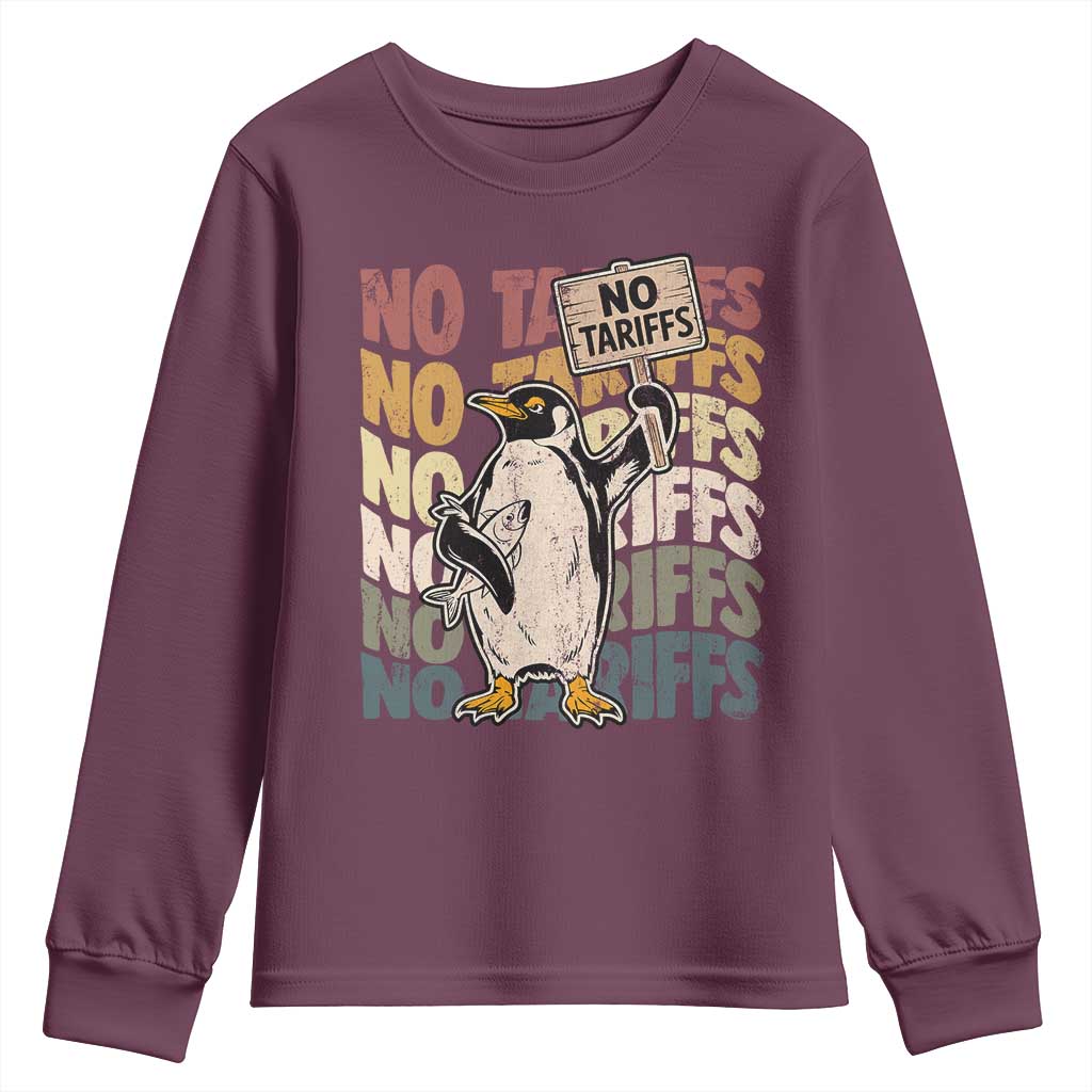 Funny Resist Penguins Youth Sweatshirt No Tariffs On Penguin
