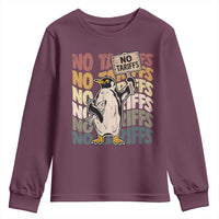 Funny Resist Penguins Youth Sweatshirt No Tariffs On Penguin