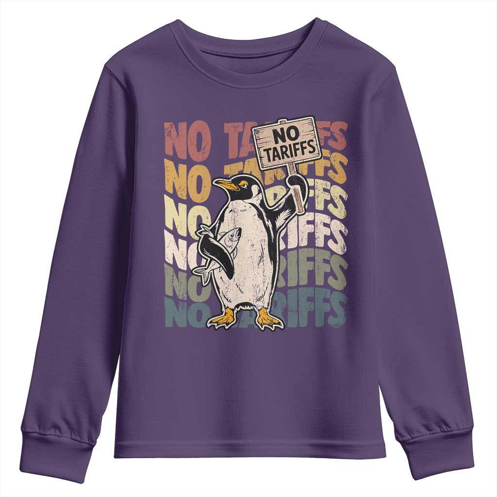 Funny Resist Penguins Youth Sweatshirt No Tariffs On Penguin