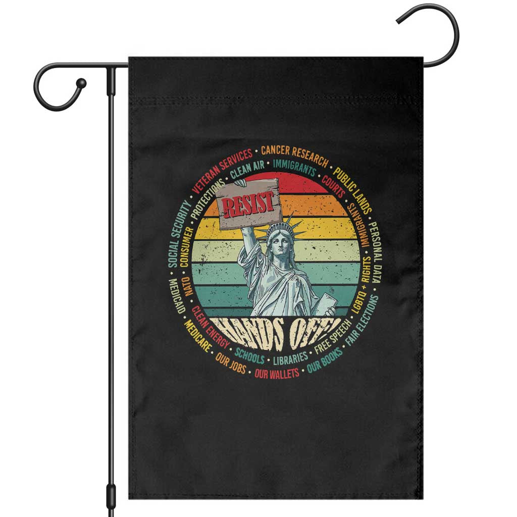 Funny Hands Off Garden Flag Resist Vintage Statue Of Liberty - Wonder Print Shop