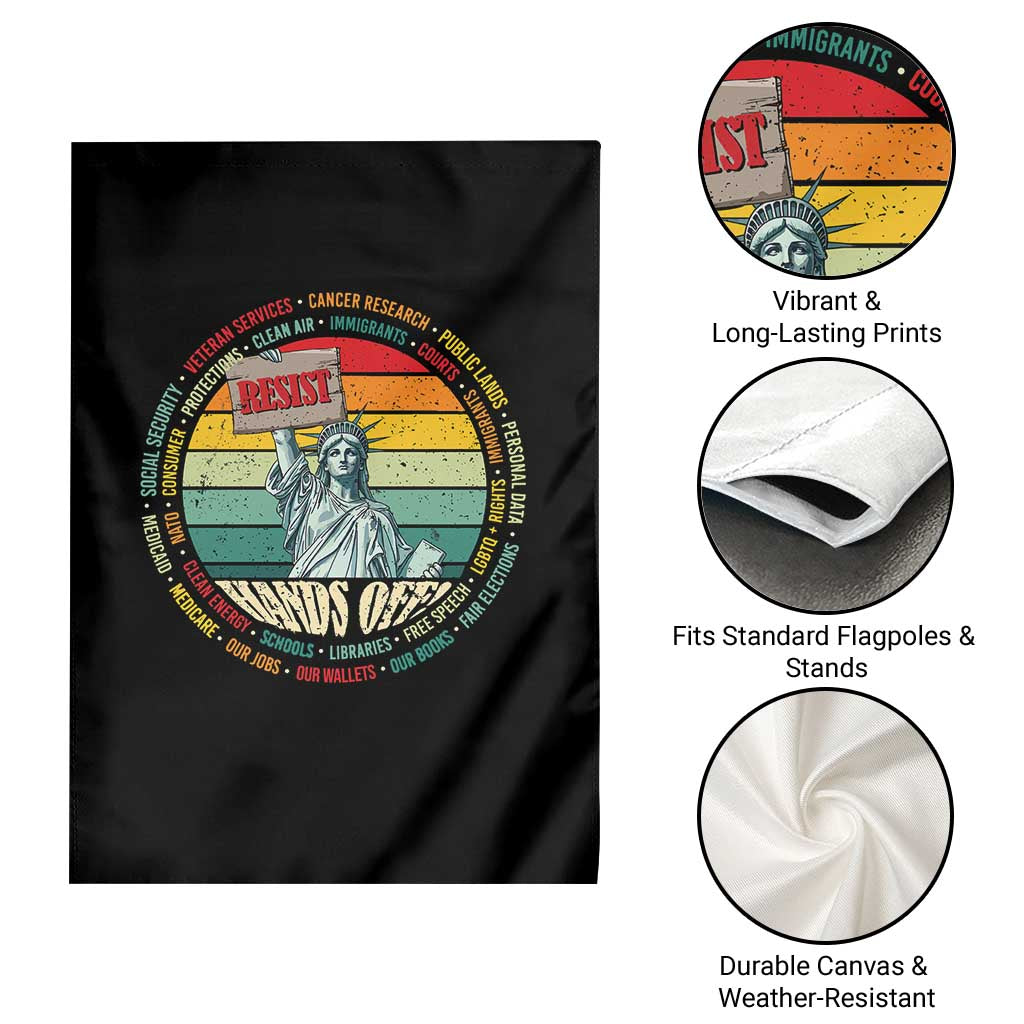 Funny Hands Off Garden Flag Resist Vintage Statue Of Liberty - Wonder Print Shop