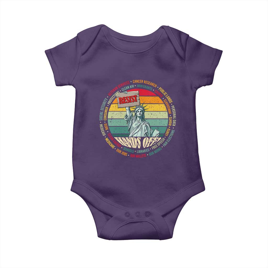 Funny Hands Off Baby Onesie Resist Vintage Statue Of Liberty