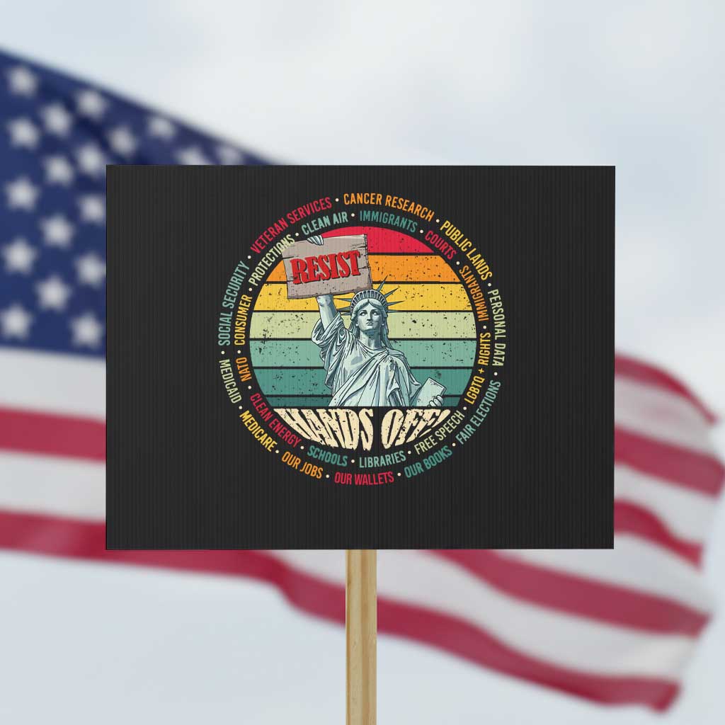 Funny Hands Off Protest Sign Resist Vintage Statue Of Liberty - Wonder Print Shop