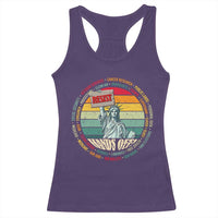 Funny Hands Off Racerback Tank Top Resist Vintage Statue Of Liberty