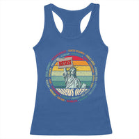 Funny Hands Off Racerback Tank Top Resist Vintage Statue Of Liberty