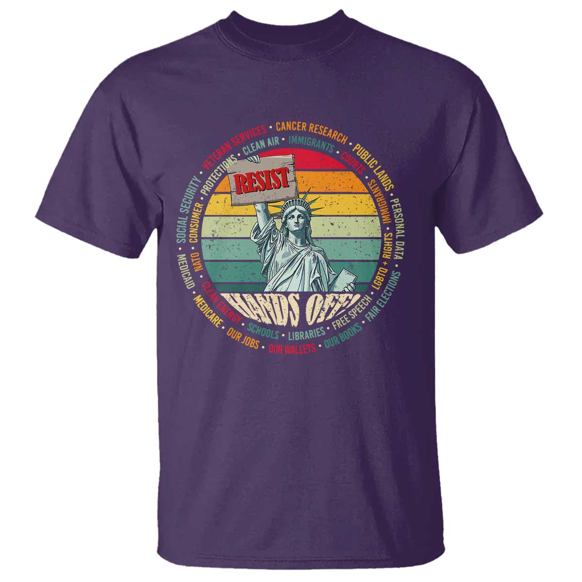 Funny Hands Off T Shirt Resist Vintage Statue Of Liberty