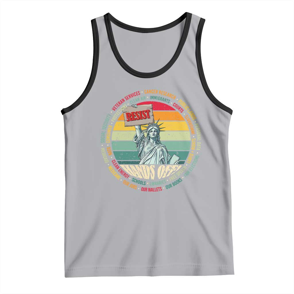 Funny Hands Off Tank Top Resist Vintage Statue Of Liberty