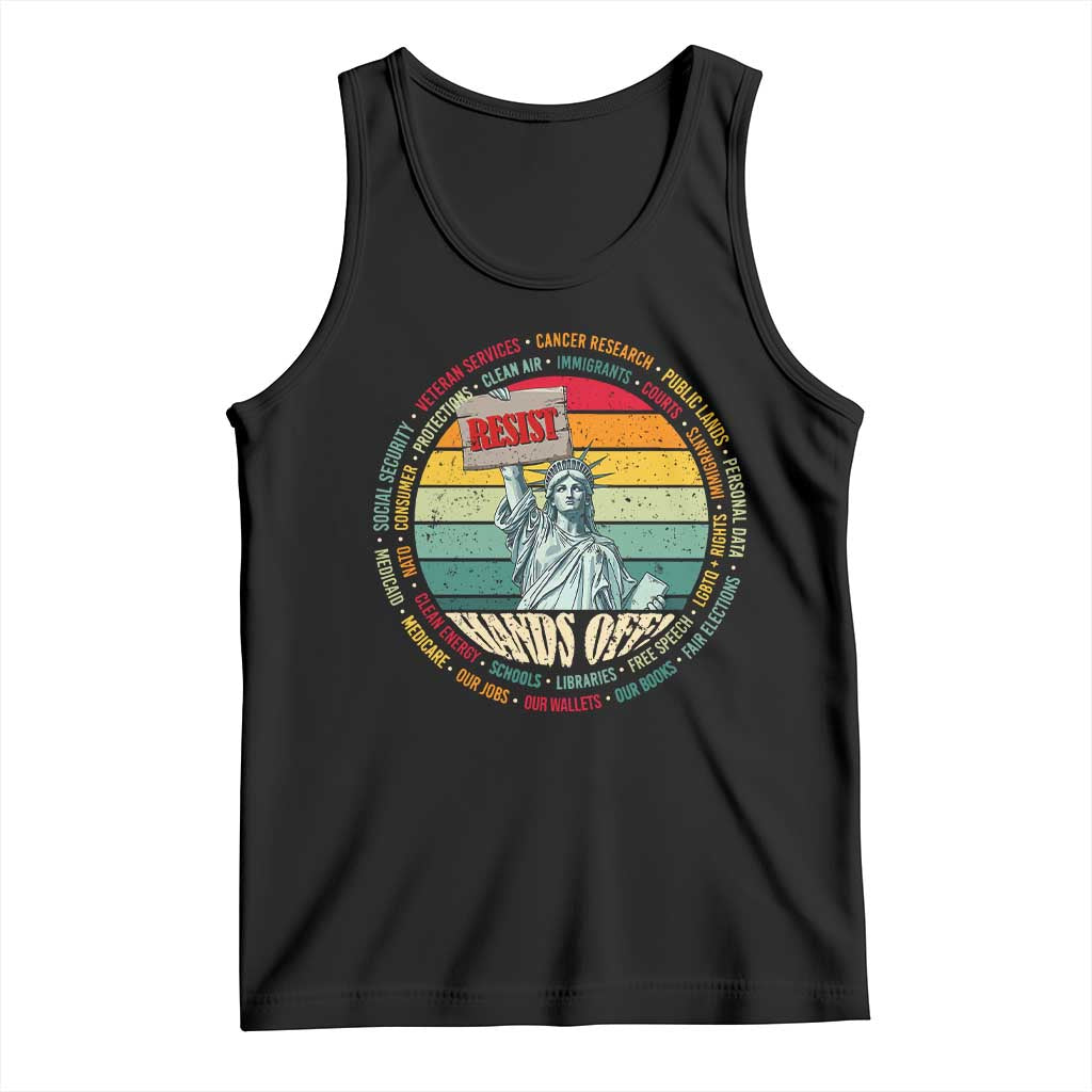 Funny Hands Off Tank Top Resist Vintage Statue Of Liberty