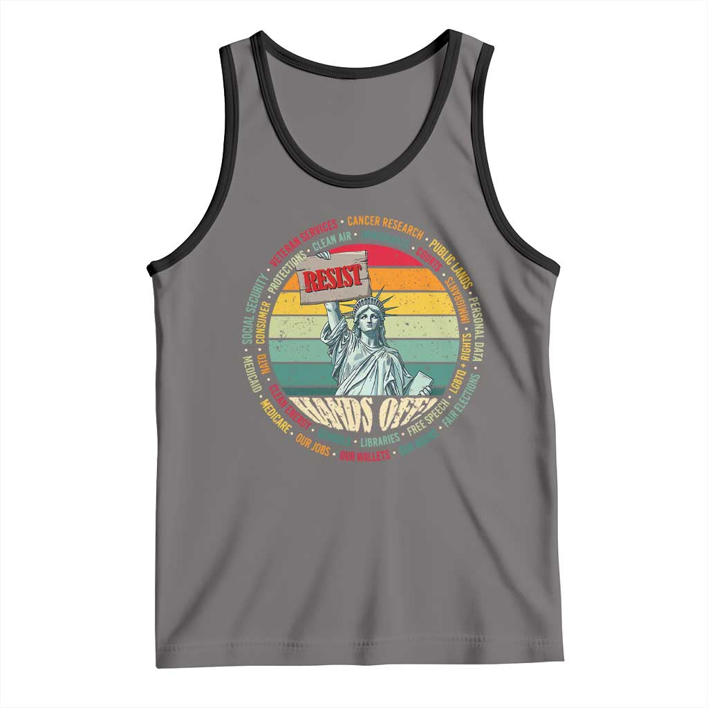 Funny Hands Off Tank Top Resist Vintage Statue Of Liberty